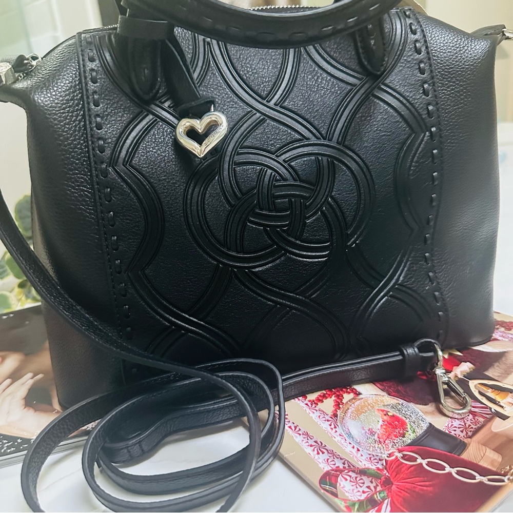 NWT BRIGHTON JANELLE SATCHEL CROSSBODY BLACK BAG